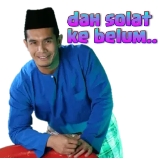🕌 dah solat ke belum... musulmano, uomo, preghiera, religioso, islam, tradizionale, abbigliamento whatsapp sticker