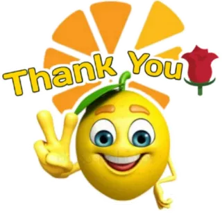 🙏 Thank You grazie, emoji, limone, arancia, fiore, saluto, positivo, segno pace telegram sticker