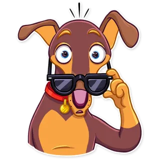 😨 หมา, สัตว์, การ์ตูน, ตลก, แว่นตา, น่ารัก telegram sticker