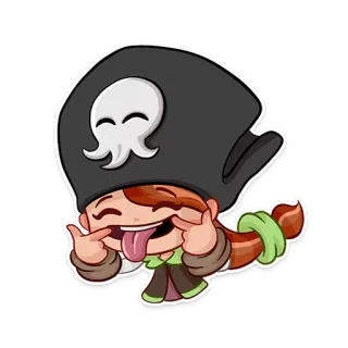 😝 Pirat, Cartoon, Figur, albern, lustig, Geste whatsapp sticker