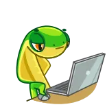🙄 jaszczurka, komputer, znudzony, zmęczony, zwierzę, gad telegram sticker