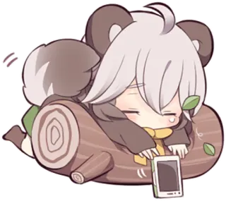 Lovely Raccoon Girl by SR telegram stickers