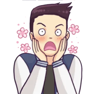 😡 geschrokken, cartoon, jongen, emotie, verrast, anime telegram sticker