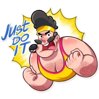 🤬 Just DO IT 동기 부여, 피트니스, 운동, 헬스장, 만화 telegram sticker