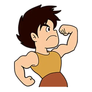 💪 Cartoon, Charakter, Illustration, Muskeln, Anime, Muskelprotz telegram sticker