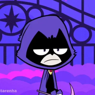 😕 Raven Teen Titans cartone animato, magia, supereroe, viola, adolescente telegram sticker