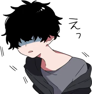 😰 え anime, manga, shocked, boy, cute, expression whatsapp sticker