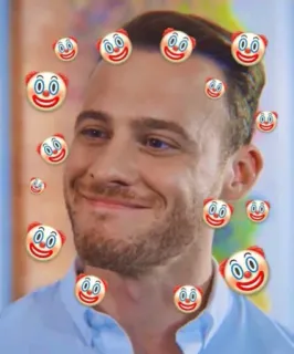 🤡 ตัวตลก, อีโมจิ, ใบหน้า, คน telegram sticker