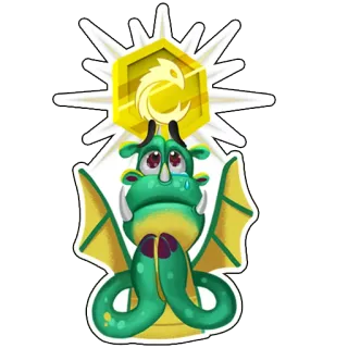 🙏 dragão, desenho animado, lágrimas, triste, fantasia, monstro, adesivo telegram sticker