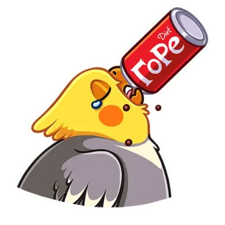 😢 Гope pássaro, refrigerante, calopsita, dieta telegram sticker