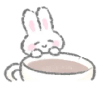 🥛 lapin, lapin, tasse, café, mignon, kawaii, animal telegram sticker