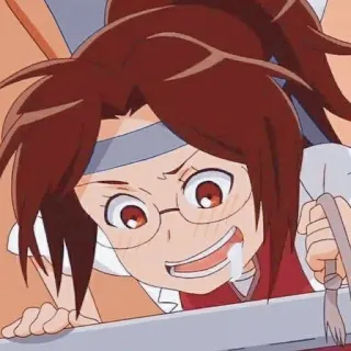 🥔 Anime, Dessin animé, Fille, Lunettes, Mignon, Drôle whatsapp sticker