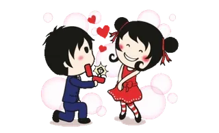 💍 amor, compromiso, boda, pedida de mano, romance telegram sticker