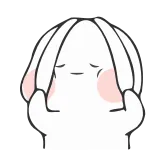 😑 fofo, coelho, triste, frustrado, emoção, adesivo, branco whatsapp sticker