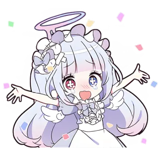 🥳 anime, girl, cute, crying, angel, kawaii telegram sticker
