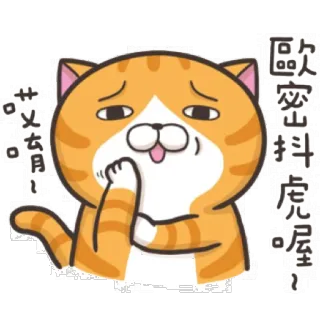 😱 哎，文月！ 猫, ステッカー, 漫画, 面白い, オレンジ, 動物, 可愛い telegram sticker