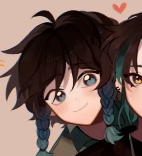 🌟 Venti Genshin Impact Anime, Gra wideo, Genshin Impact, Venti, Para telegram sticker