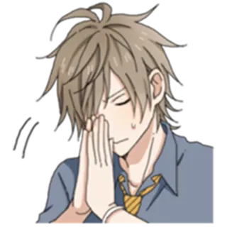 🙏 anime, worried, hands together telegram sticker