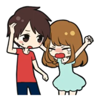 😿 Desenho animado, Casal, Triste, Chateado, Chorando, Relacionamento whatsapp sticker