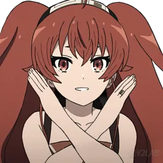 🙅‍♀ 애니메이션, 여자, 아니오, 금지 telegram sticker