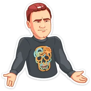 👍 การ์ตูน, ตัวละคร, สติกเกอร์, คน telegram sticker