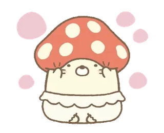 🤍 Pilz, süß, kawaii, Tier, Cartoon, Illustration telegram sticker
