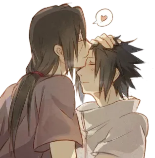 🎧 Itachi Uchiha Naruto Anime, Fanart, Postacie, Miłość, Pocałunek telegram sticker