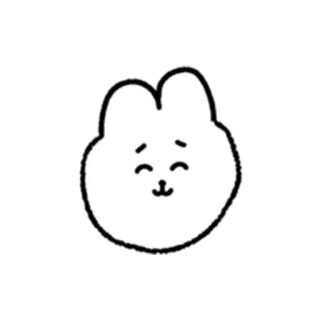 ☺️ coelho, fofo, animal, kawaii, desenho animado telegram sticker