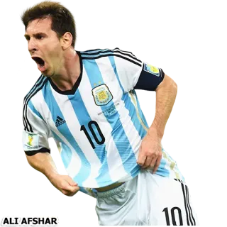 ⚽ Lionel Messi ALI'AFSHAR sepak bola, sepak bola, pemain, Argentina, olahraga, Lionel Messi telegram sticker
