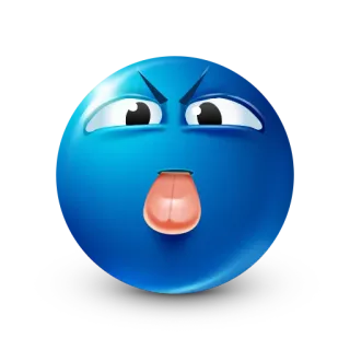 😝 Emoji, Asco, Azul, Cara, Lengua, Expresión whatsapp sticker