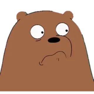 😖 Grizz We Bare Bears urso, desenho animado, Irmão Urso, engraçado, Grizz, personagem, animação telegram sticker