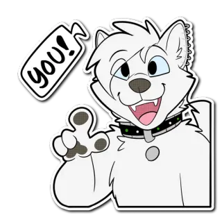 ☝ you! wolf, dier, furry, cartoon telegram sticker