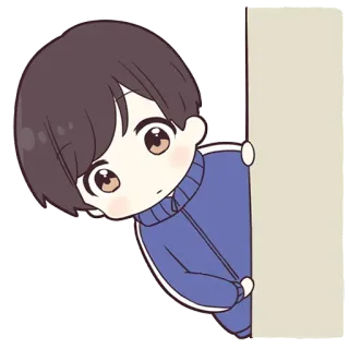😳 anime, boy, cartoon, cute, peeking, illustration telegram sticker