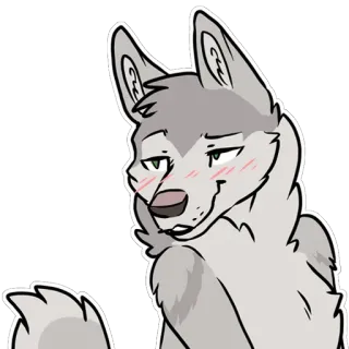 ☺️ wolf, anthro, furry, flirterig, schattig telegram sticker