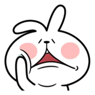 😶 rabbit, cute, animal, cartoon, white, bunny telegram sticker