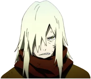 👿 anime, white hair, angry, scar telegram sticker