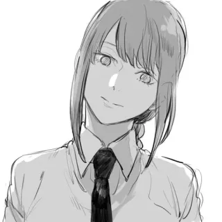🙂 Makima Chainsaw Man anime, manga, character, girl, woman, tie telegram sticker