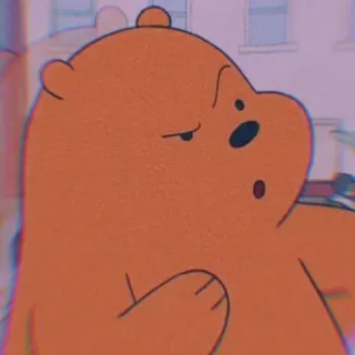 🐻 Grizz We Bare Bears Cartoon Bär, Grizzlybär, We Bare Bears, Zeichentrickfigur, Niedlich, Aufkleber, Lustig telegram sticker