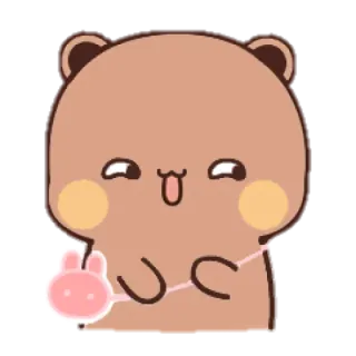 🐻 Bär, niedlich, Cartoon, Tier, kawaii, rosa telegram sticker