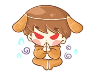 🙏 anime, chibi, cute, kawaii, cartoon telegram sticker