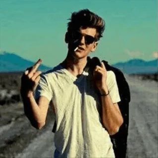 🖕 middle finger, offensive, rude, gesture, person, cigarette telegram sticker