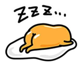 😴 Gudetama ZZZZ... ขี้เกียจ, นอน, ไข่, กุเดทามะ, การ์ตูน telegram sticker
