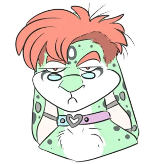😡 furry, anthro, cartoon, character, animal, collar telegram sticker