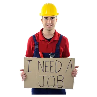 👩 I NEED A JOB job, unemployed, work, worker, construction, man telegram sticker
