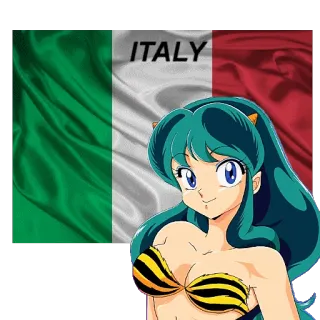 🇮🇹 Lum Urusei Yatsura ITALY อิตาลี, ธง, อนิเมะ, Urusei Yatsura, ลัม telegram sticker
