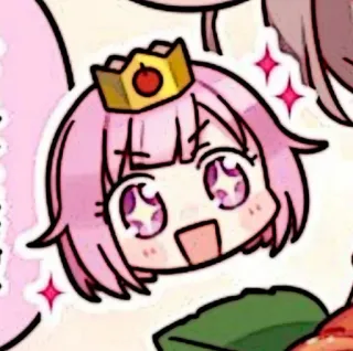 🪸 Anime, Chibi, Kawaii, Corona, Carino, Capelli Rosa telegram sticker