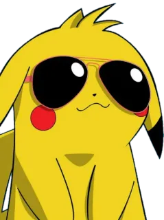 😎 Pikachu Pokemon โปเกมอน, ปิกาจู, การ์ตูน, แว่นตา, เท่ telegram sticker