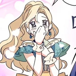 😳 アニメ, 漫画, 女性, キャラクター, ブロンド, ハート telegram sticker
