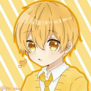 🥺 @39ri-nkun 애니메이션, 귀여운, 만화, 인물사진, 소년, 노란색 telegram sticker