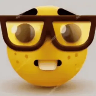 🥸 Emoji, Nerd, Gafas, Cara amarilla, Dientes de conejo telegram sticker
